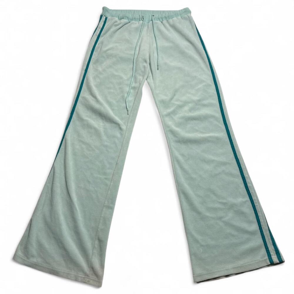Halle Bob Y2K Early 2000s Low Rise Ocean Blue Flared sweat pants size small